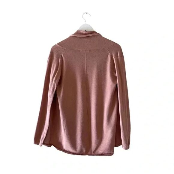 ZARA  Knit Shawl Collar Open Front Rose Pink Long Sleeves Soft Warm SZ M # 1677 - Picture 5 of 12